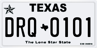 TX license plate DRQ0101