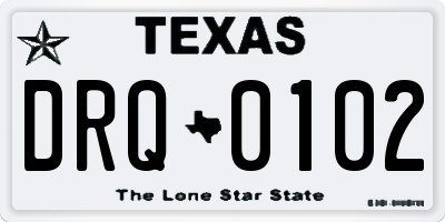 TX license plate DRQ0102