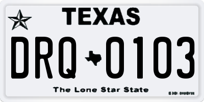TX license plate DRQ0103