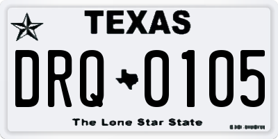 TX license plate DRQ0105