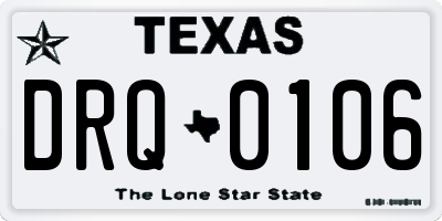 TX license plate DRQ0106