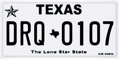 TX license plate DRQ0107