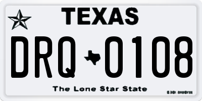 TX license plate DRQ0108