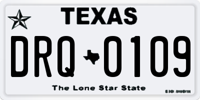 TX license plate DRQ0109