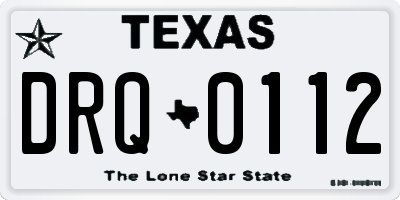 TX license plate DRQ0112