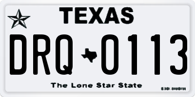 TX license plate DRQ0113