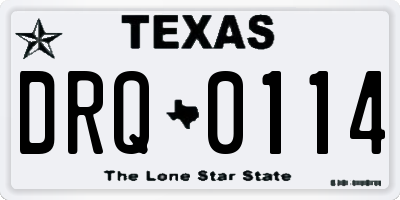 TX license plate DRQ0114
