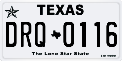 TX license plate DRQ0116