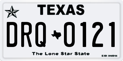 TX license plate DRQ0121
