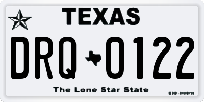 TX license plate DRQ0122