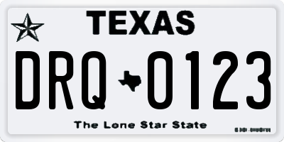 TX license plate DRQ0123