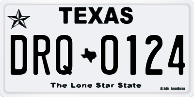TX license plate DRQ0124