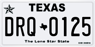 TX license plate DRQ0125