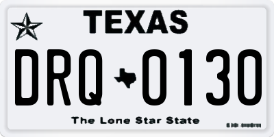 TX license plate DRQ0130