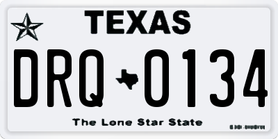 TX license plate DRQ0134