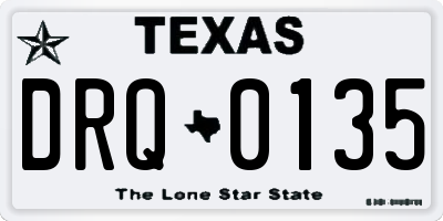 TX license plate DRQ0135