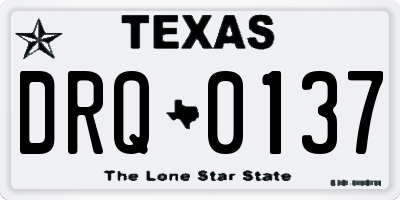 TX license plate DRQ0137