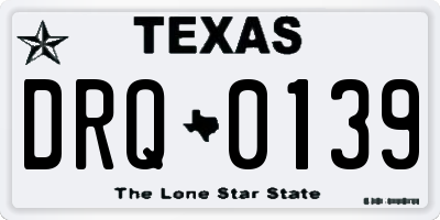 TX license plate DRQ0139