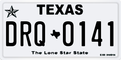 TX license plate DRQ0141
