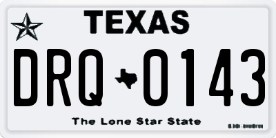 TX license plate DRQ0143