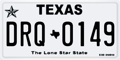 TX license plate DRQ0149