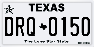 TX license plate DRQ0150