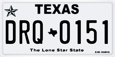 TX license plate DRQ0151