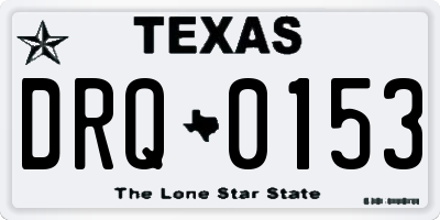 TX license plate DRQ0153