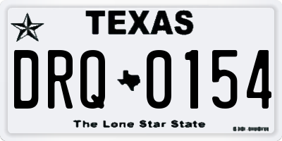 TX license plate DRQ0154