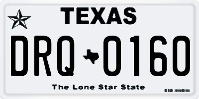 TX license plate DRQ0160