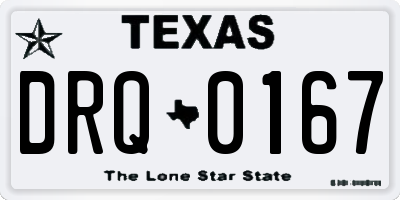 TX license plate DRQ0167