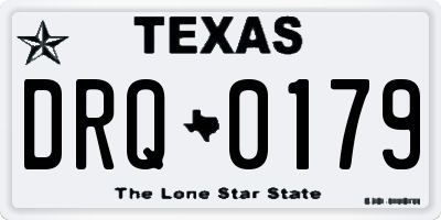 TX license plate DRQ0179