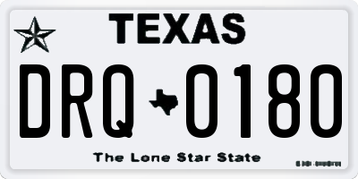 TX license plate DRQ0180