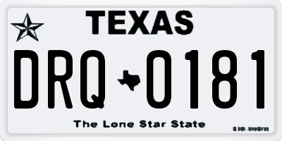 TX license plate DRQ0181