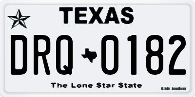 TX license plate DRQ0182