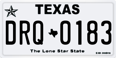 TX license plate DRQ0183