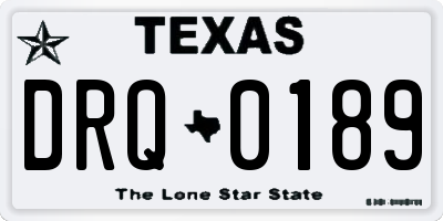 TX license plate DRQ0189