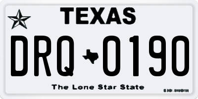 TX license plate DRQ0190
