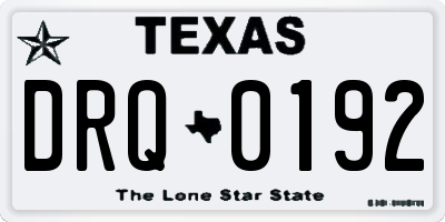 TX license plate DRQ0192