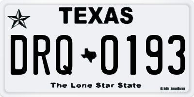 TX license plate DRQ0193