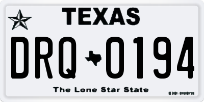 TX license plate DRQ0194