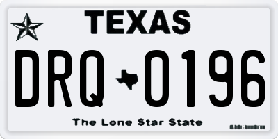 TX license plate DRQ0196
