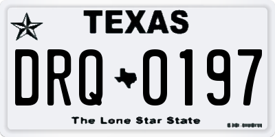 TX license plate DRQ0197