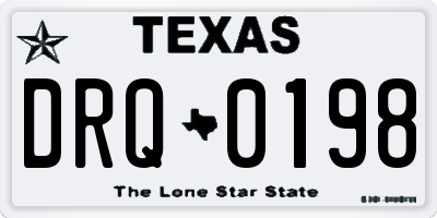 TX license plate DRQ0198