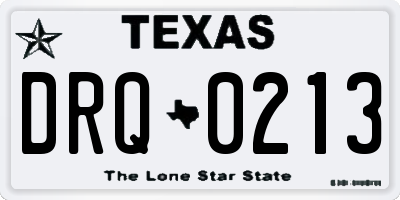 TX license plate DRQ0213