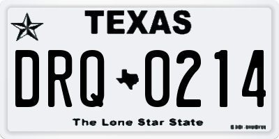 TX license plate DRQ0214