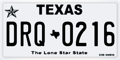 TX license plate DRQ0216