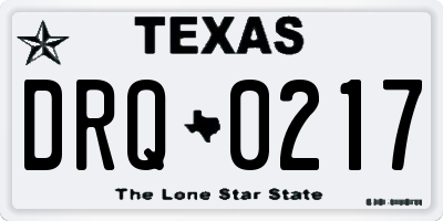 TX license plate DRQ0217