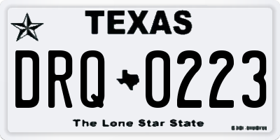 TX license plate DRQ0223
