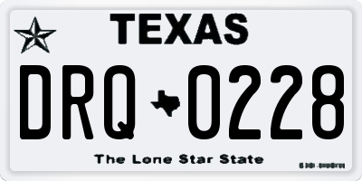TX license plate DRQ0228